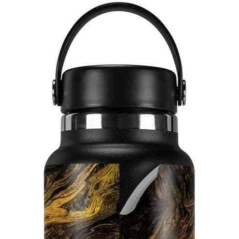 Gold and Black Marble Hydro Flask 32oz Wide Mouth Skin